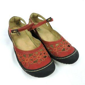 JBU Jambu 10 Blossom Red Mary Jane Vegan Leather